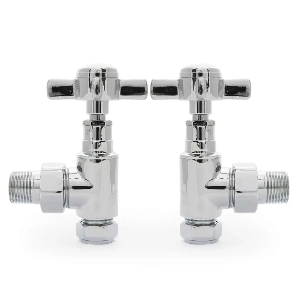 angled manual radiator valve chrome