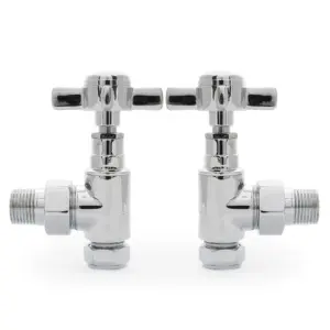 angled manual radiator valve chrome