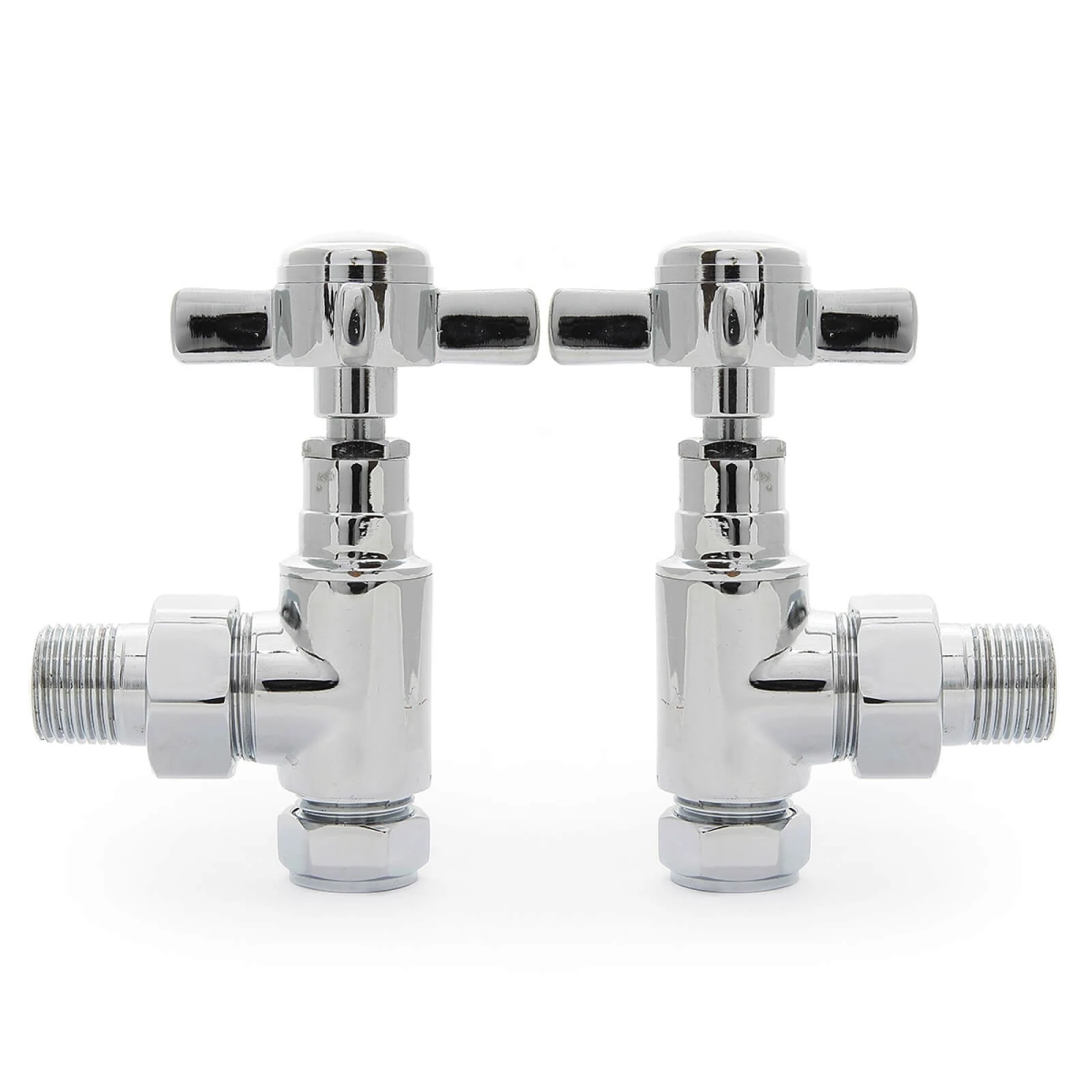 angled manual radiator valve chrome