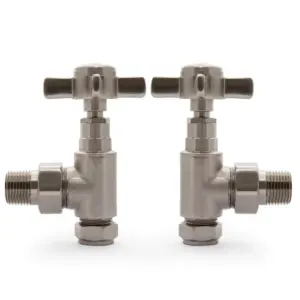 angled manual radiator valve satin nickel