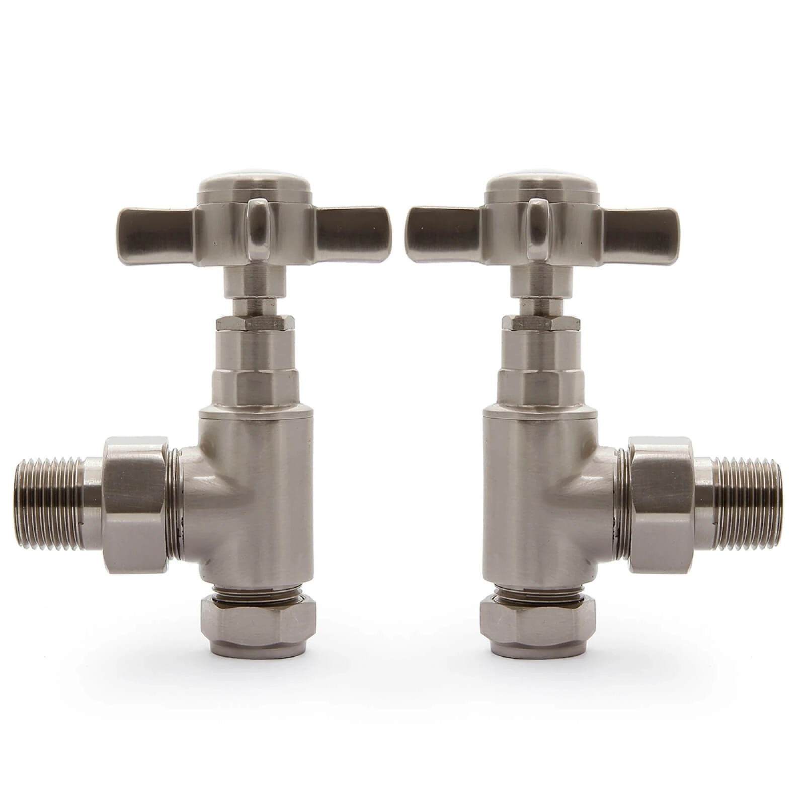 angled manual radiator valve satin nickel